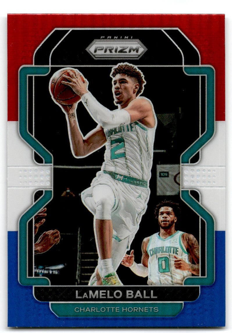 2021-22 Panini Prizm Red White & Blue Prizm LaMelo Ball Charlotte Hornets #185