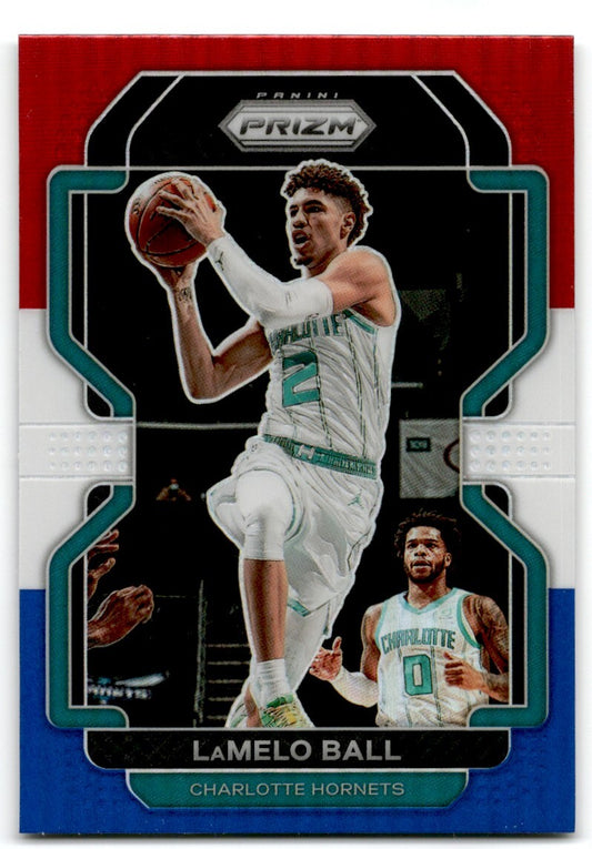 2021-22 Panini Prizm Red White & Blue Prizm LaMelo Ball Charlotte Hornets #185
