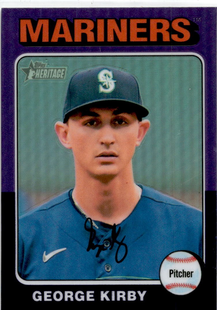 2024 Topps Heritage Purple Chrome #60 George Kirby Seattle Mariners