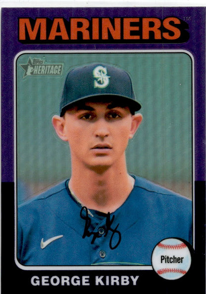 2024 Topps Heritage Purple Chrome #60 George Kirby Seattle Mariners