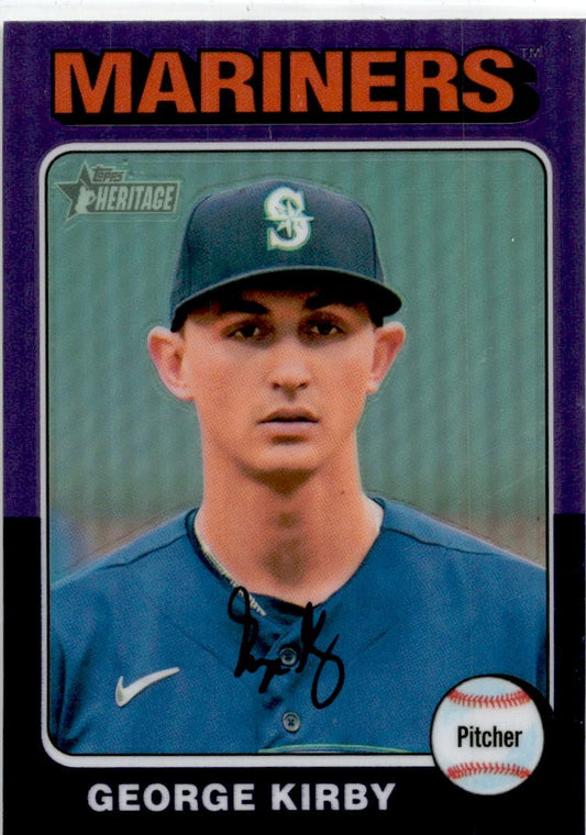 2024 Topps Heritage Purple Chrome #60 George Kirby Seattle Mariners