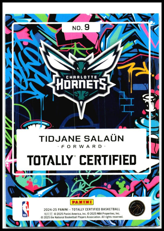 2024-25 Panini Totally Certified 2024 #9 Tidjane Salaun Charlotte Hornets