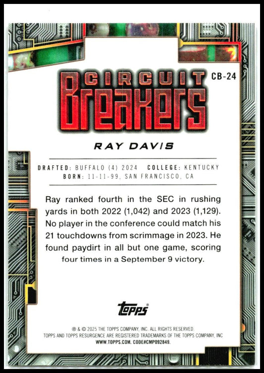 2024 Topps Resurgence Circuit Breakers #CB-24 Ray Davis Buffalo Bills