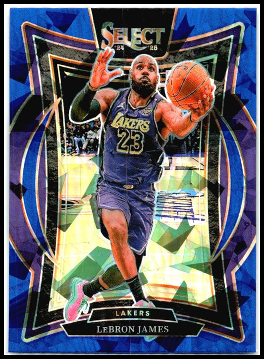 2024-25 Panini Select Blue Cracked Ice Prizm #54 LeBron James Los Angeles Lakers