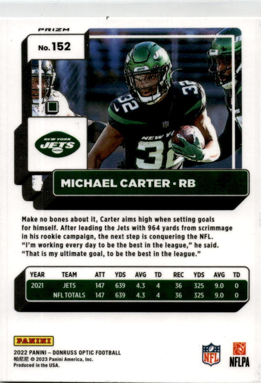 2022 Donruss Fire emoji #143 Michael Carter New York Jets
