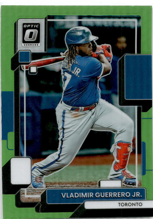 2022 Donruss Optic Lime Green Prizm #122 Vladimir Guerrero Jr. Toronto Blue Jays