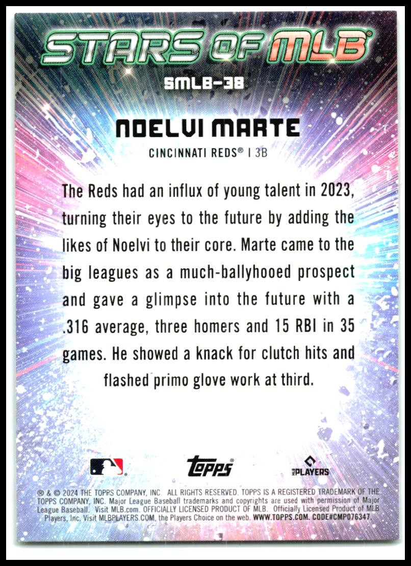 2024 Topps Stars of MLB #SMLB-38 Noelvi Marte Cincinnati Reds