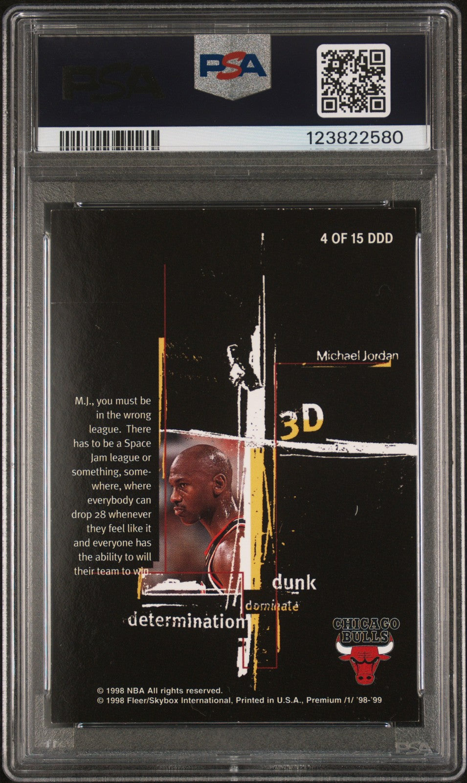 1998 Skybox Premium 3d'S #4 Michael Jordan Bulls