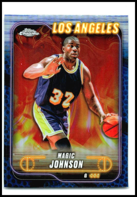 2024-25 Topps Chrome Blue Basketball Refractor #59 Magic Johnson Lakers
