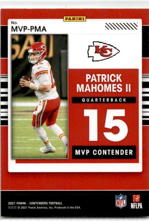 2021 Panini Contenders MVP #MVP-PMA Patrick Mahomes II Kansas City Chiefs