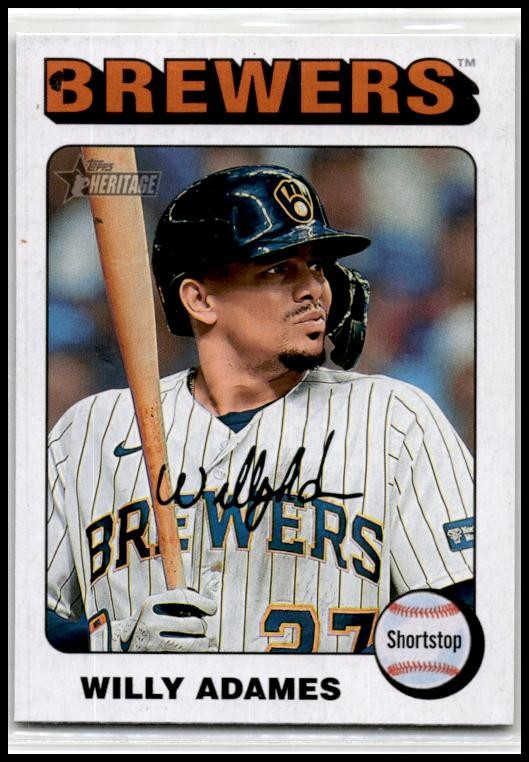 2024 Topps Heritage White Border #155 Willy Adames Milwaukee Brewers