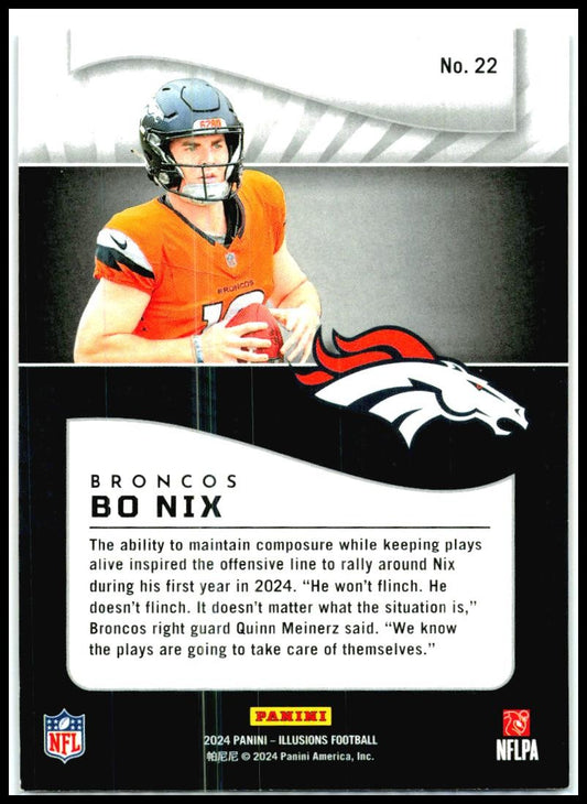 2024 Panini Illusions Orange Trophy Collection #22 Bo Nix Denver Broncos