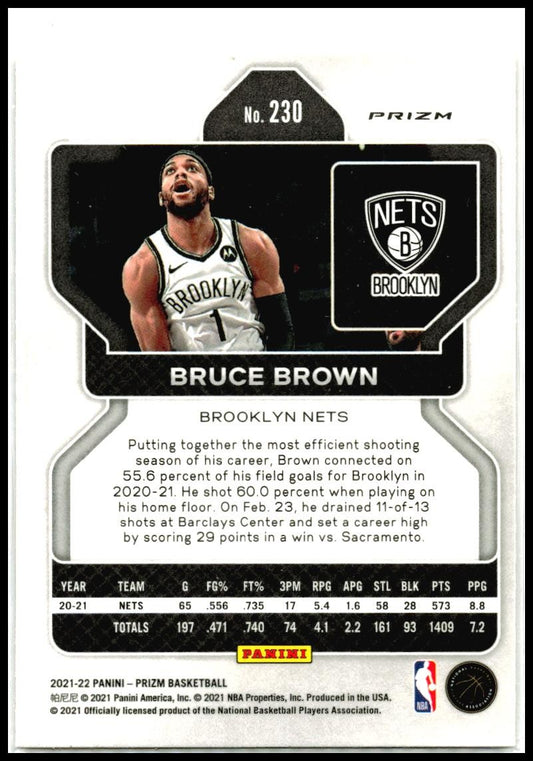 2021-22 Panini Prizm Orange Ice #230 Bruce Brown Brooklyn Nets
