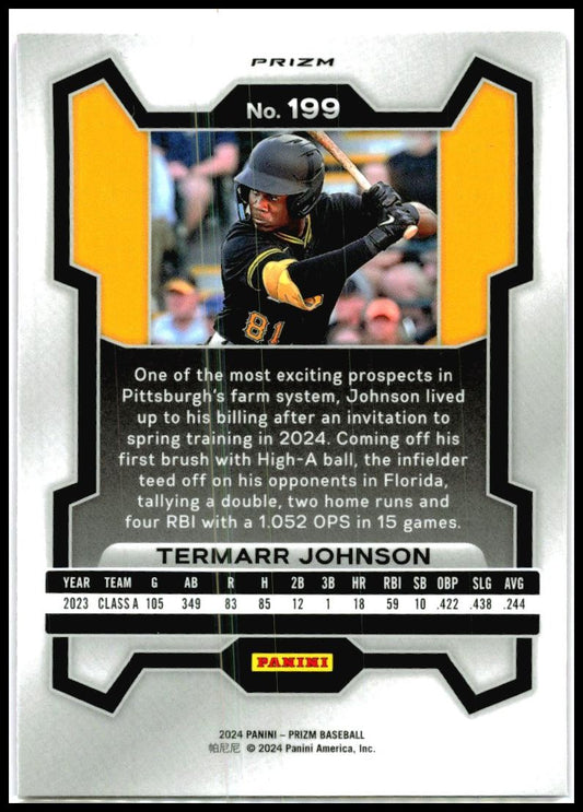 2024 Panini Prizm Pink Ice Prizms #199 Termarr Johnson Pittsburgh Pirates