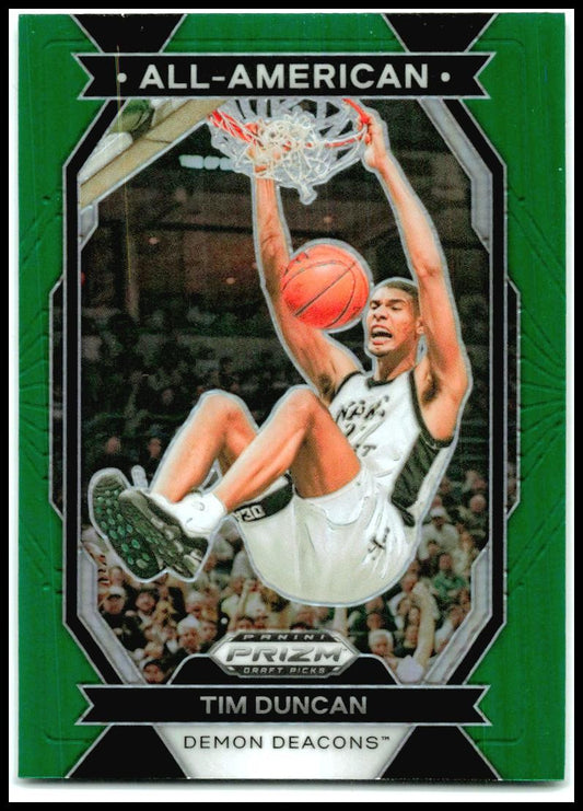 2024 Panini Prizm Draft Picks All-American Prizms Green #25 Tim Duncan Spurs