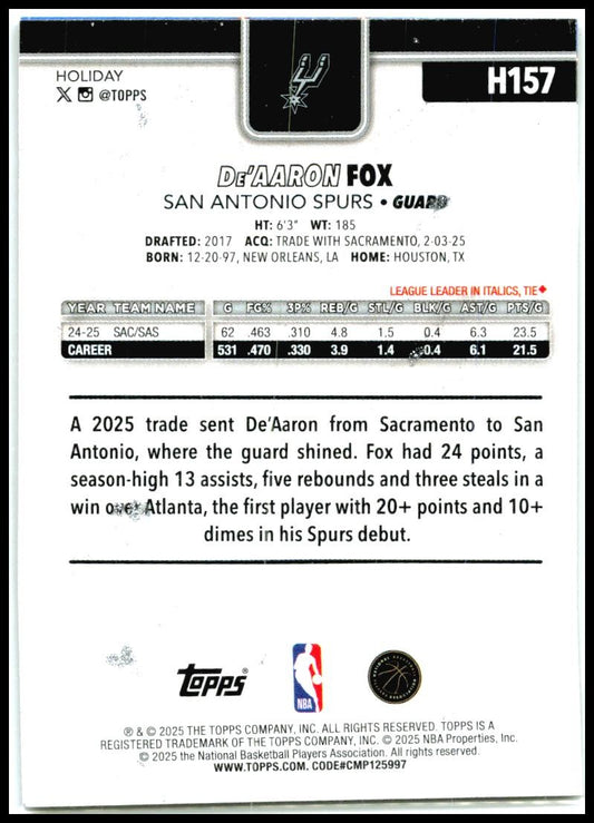 2025-26 Topps Holiday Glitter Holiday #H157 Isaiah Hartenstien Thunders