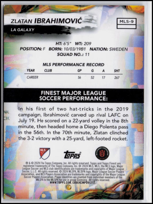 2024 Finest MLS #MLS-9 Zlatan Ibrahimović Short Prints
