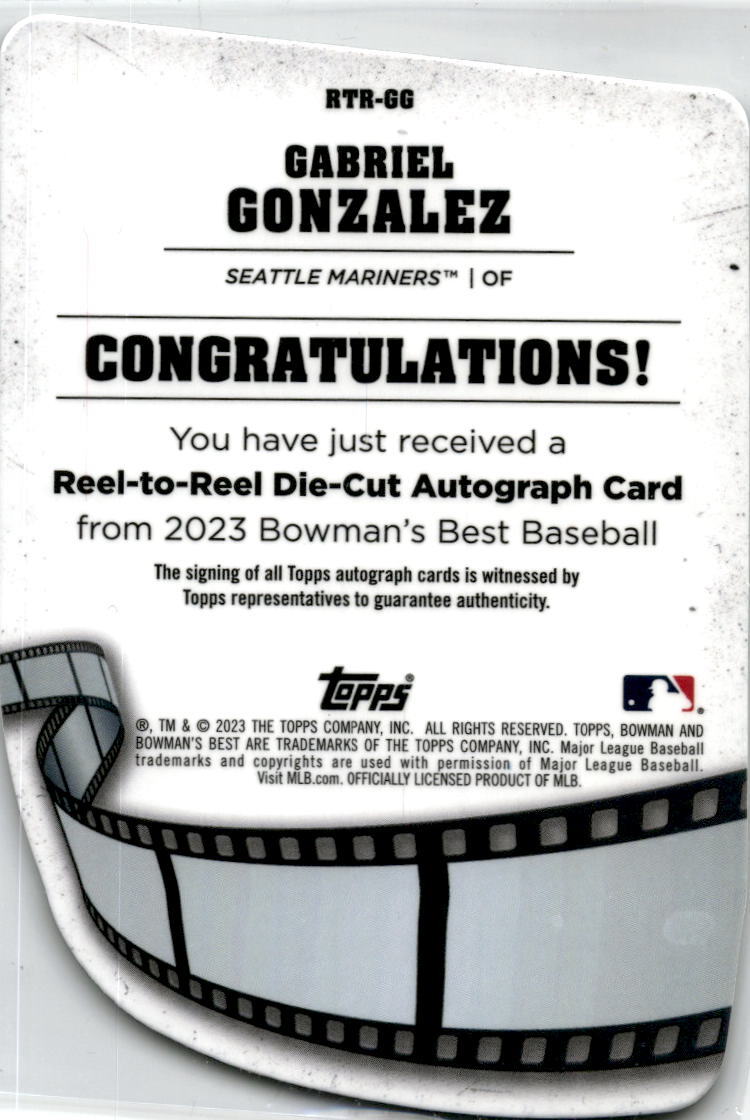 2023 Bowman's Best Reel-to-Reel Die Cut REFRACTOR #RTR-GG Gabriel Gonzalez /150