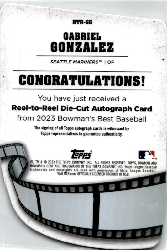 2023 Bowman's Best Reel-to-Reel Die Cut REFRACTOR #RTR-GG Gabriel Gonzalez /150