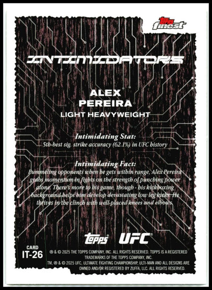 2025 Topps Finest UFC - Intimidators #IT-26 Alex Pereira