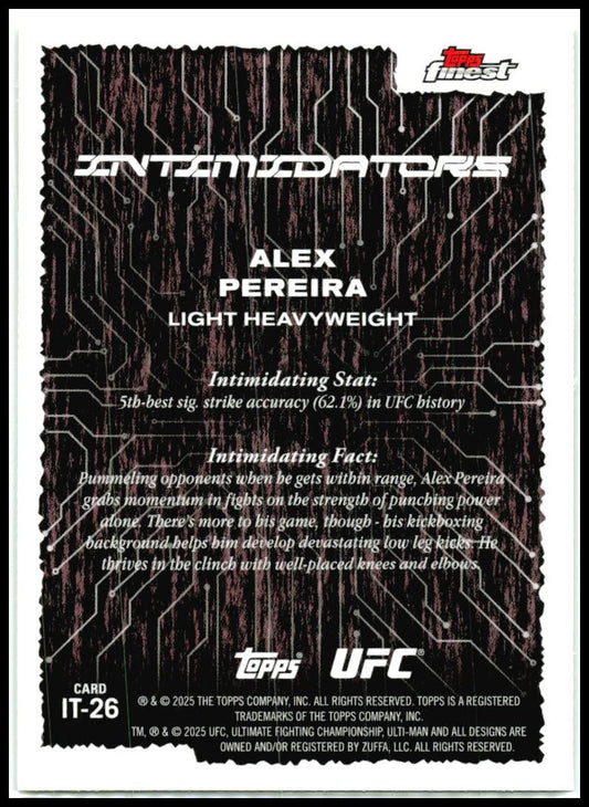 2025 Topps Finest UFC - Intimidators #IT-26 Alex Pereira