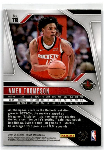 2024-25 Panini Prizm #118 Amen Thompson Houston Rockets