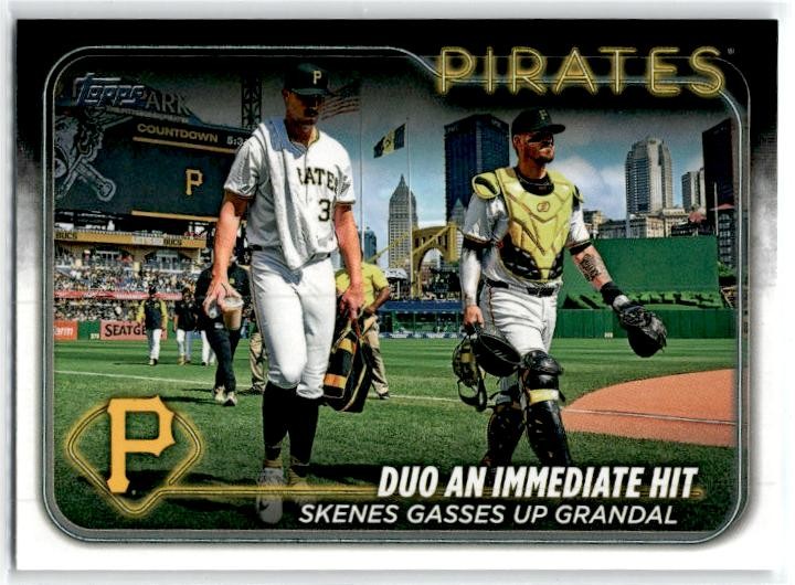 2024 Topps Update #US160 Duo An Immediate Hit: Skenes Gasses Up Grandal Pirates