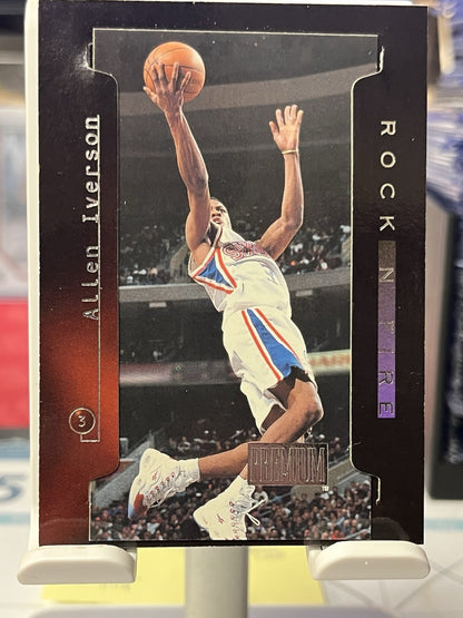 Allen Iverson 1997-98 SkyBox Premium #1 RF Rock n' Fire Philadelphia 76ers