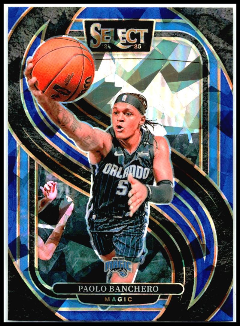 2024-25 Panini Select Blue Cracked Ice Prizm #158 Paolo Banchero Orlando Magic