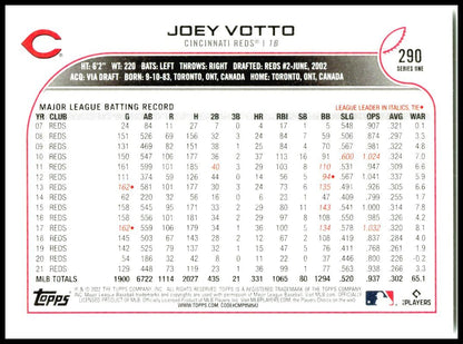 2022 Topps #290 Joey Votto Cincinnati Reds