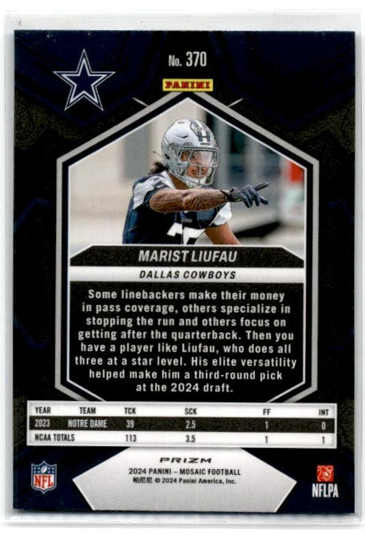 2024 Panini Mosaic Mosaic Reactive Blue #370 Marist Liufau Dallas Cowboys