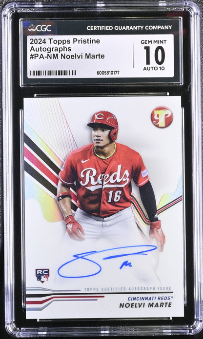 2024 Pristine Autographs #PA-NM Noelvi Marte Reds CGC 10