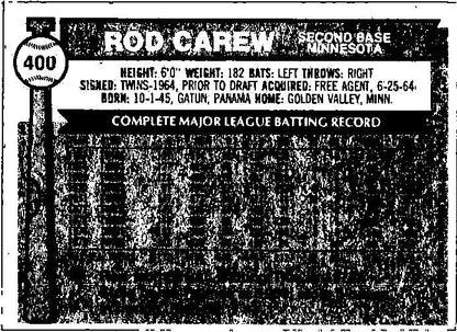 1976 Topps #400 Rod Carew Minnesota Twins
