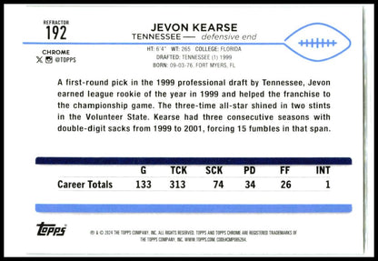 2024 Topps Chrome Refractor #192 Jevon Kearse Tennessee Titans