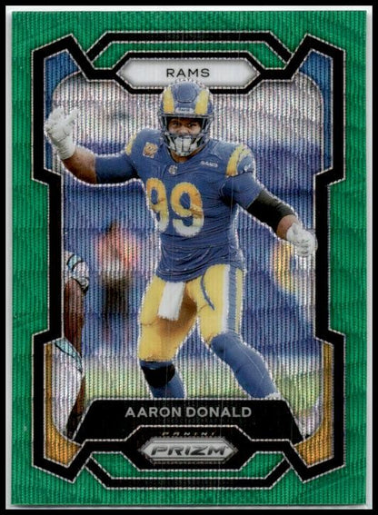 2023 Panini Prizm Green Wave #162 Aaron Donald Los Angeles Rams