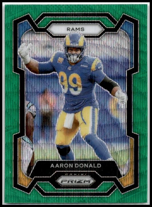 2023 Panini Prizm Green Wave #162 Aaron Donald Los Angeles Rams