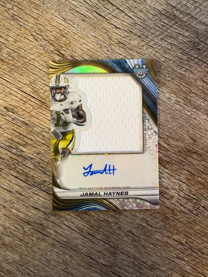 2024 Bowman Best U Refractor #PJA-JH Jamal Haynes Patch Auto Georgia Tech