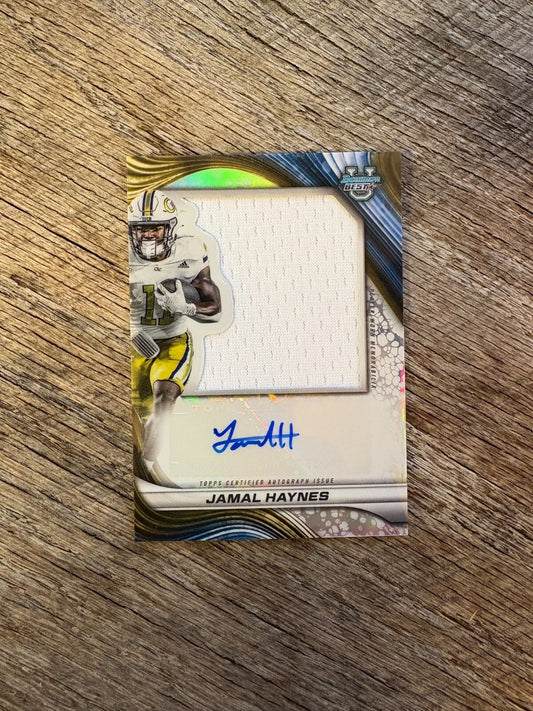 2024 Bowman Best U Refractor #PJA-JH Jamal Haynes Patch Auto Georgia Tech