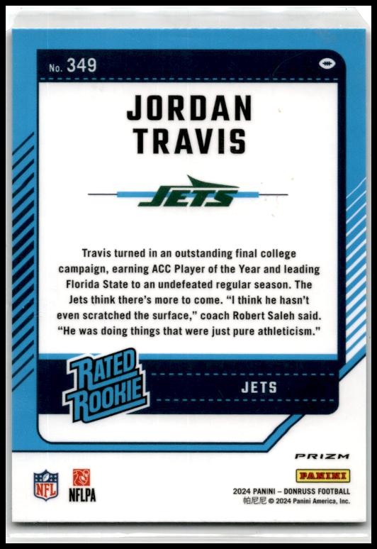 2024 Donruss Optic Rated Rookies Preview Red and Green #349 Jordan Travis Rookie