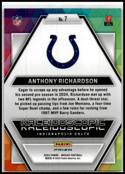 2024 Panini Mosaic Kaleidoscopic #7 Anthony Richardson Indianapolis Colts