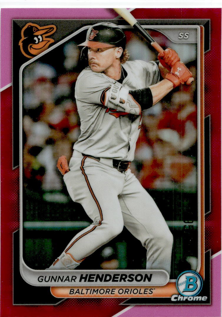 2024 Bowman Chrome Fuchsia Refractors #9 Gunnar Henderson Baltimore Orioles /299