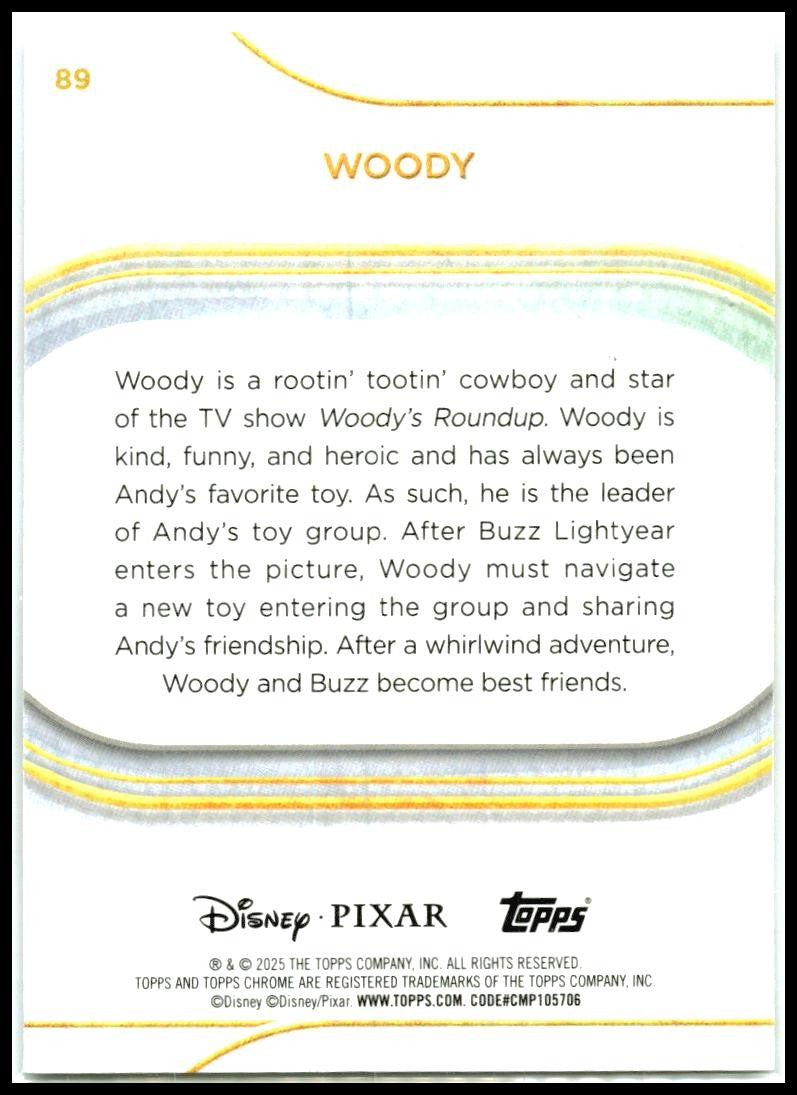 2025 Topps Chrome Disney #89 Woody