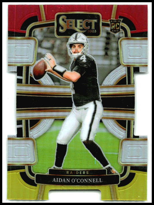 2023 Select Red and Yellow Prizms Die Cuts #58 Aidan O'Connell Rookie Raiders