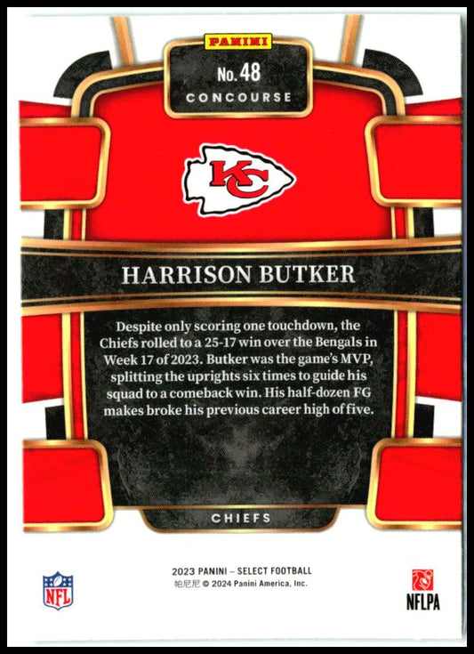 2023 Panini Select #48 Harrison Butker Kansas City Chiefs
