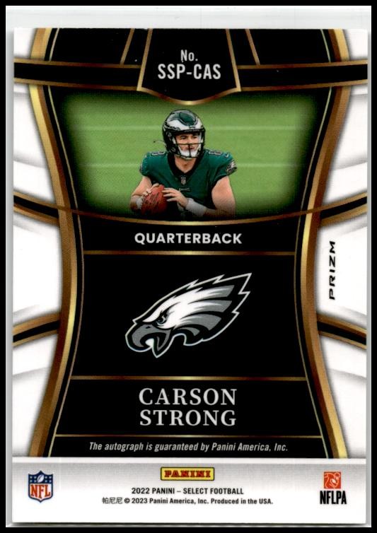 2022 Panini Select Select Signatures Prizm #SSP-CAS Carson Strong Auto Eagles