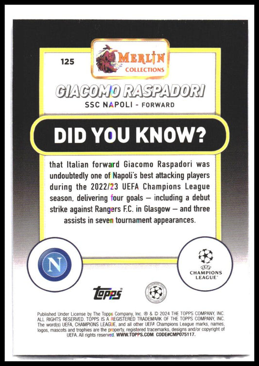 2023-24 Merlin UEFA Club Competitions #125 Giacomo Raspadori