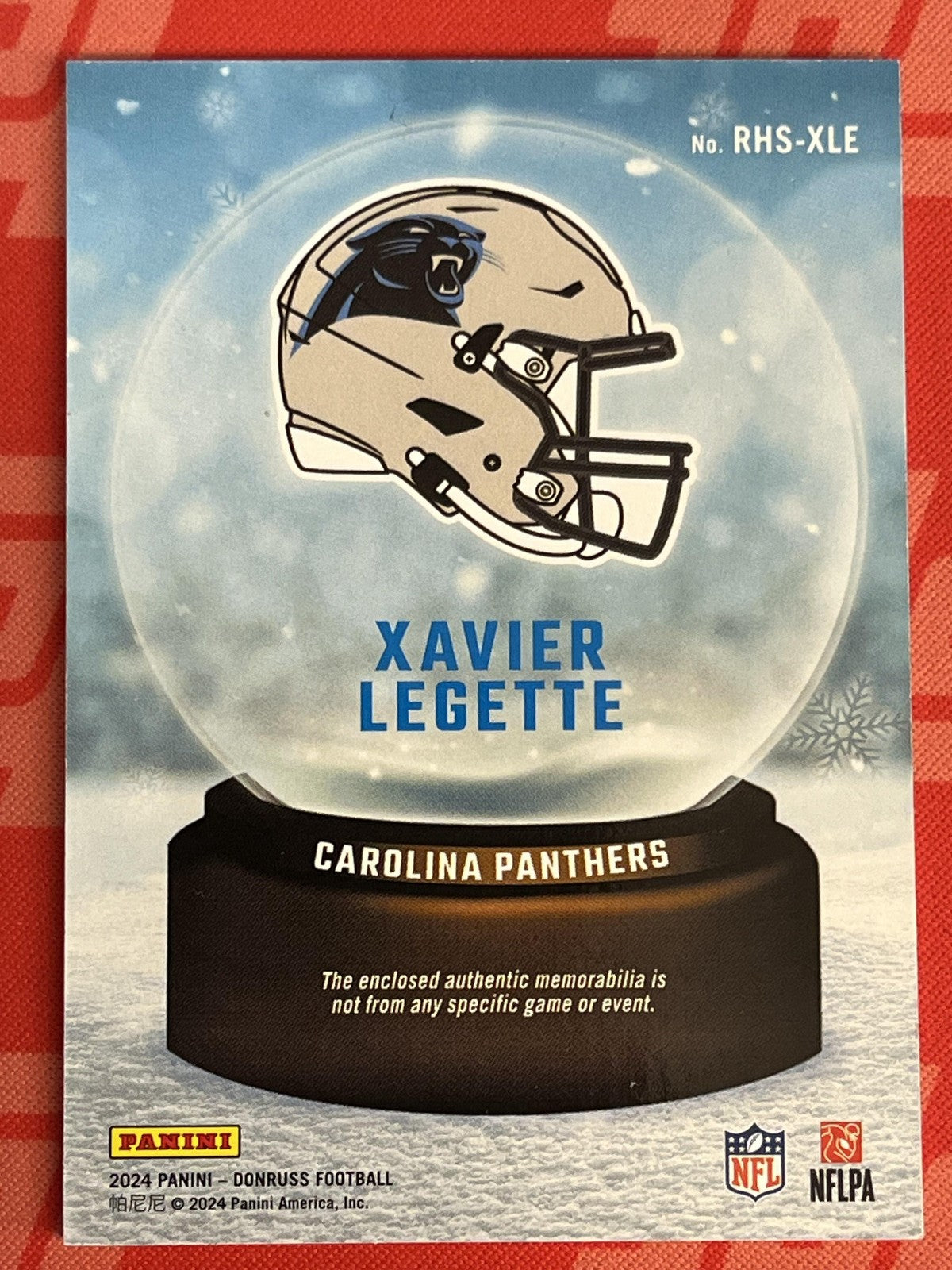 2024 Donruss Rookie Holiday Sweater #RHS-XLE Xavier Legette Panthers