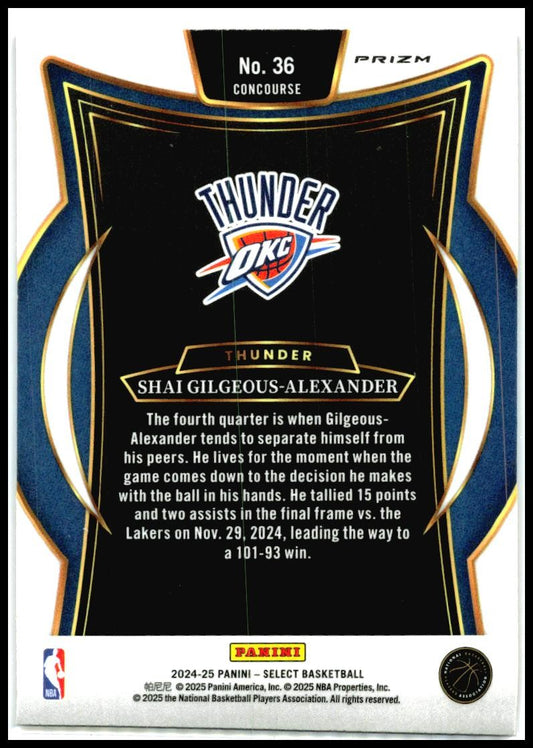 2024-25 Panini Select Red Cracked Ice #36 Shai Gilgeous-Alexander Thunder