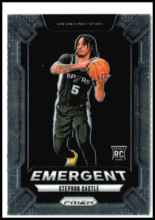 2024-25 Panini Prizm Emergent #29 Stephon Castle San Antonio Spurs