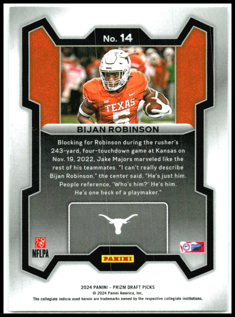 2024 Panini Prizm Draft Picks #14 Bijan Robinson Falcons